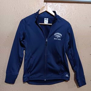 Russell Athletic Womens Jacket Nevada Wolf Pack Navy Blue Full Zip Pockets Small